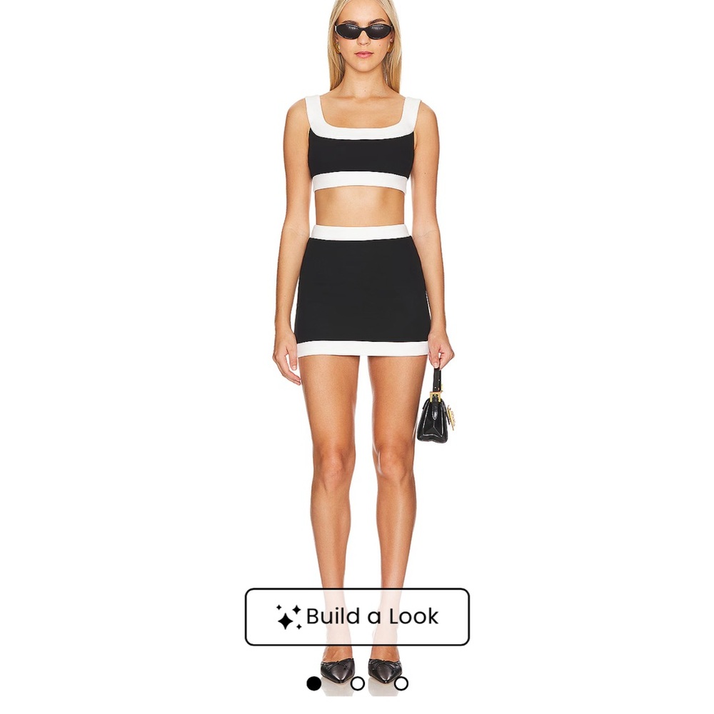Black and White Women's Two-Piece Set